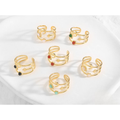 Anillo Triple Aro Perla Luminosa