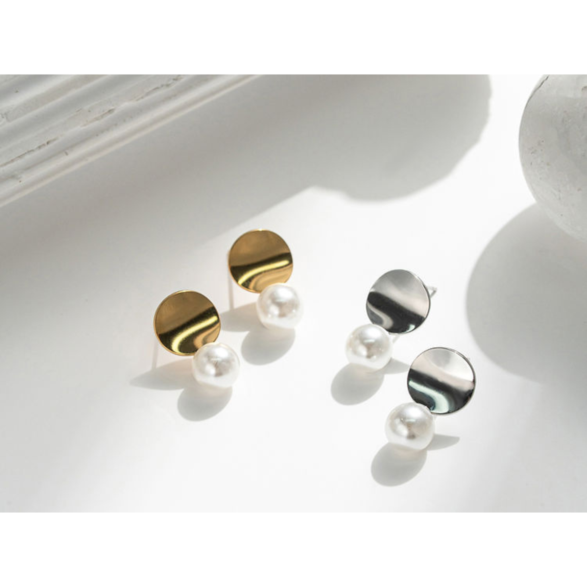 Pendientes Disco y Perla